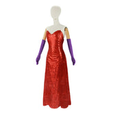 Movie Who Framed Roger Rabbit Jessica Rabbit Red Dress Cosplay Costume Halloween Outfit - Halloweez